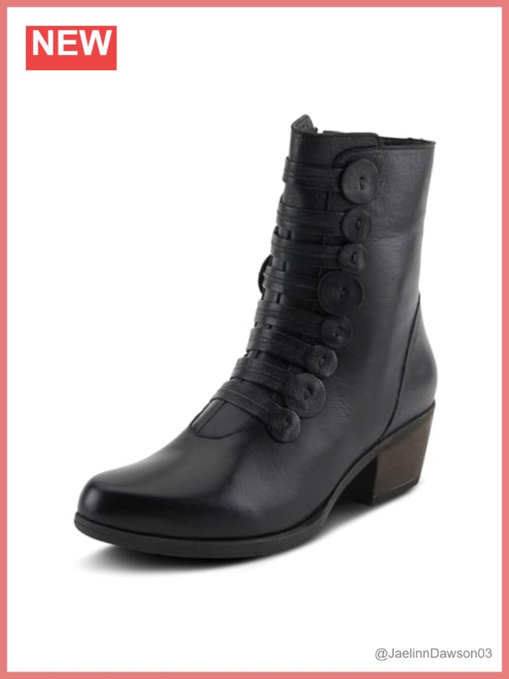 Leather Ankle Bootie with Almond Toe and Zipper Closure